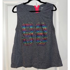 Gray mock jersey tank top
